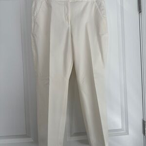 J. Crew Cream High-Waist Tailored Pants